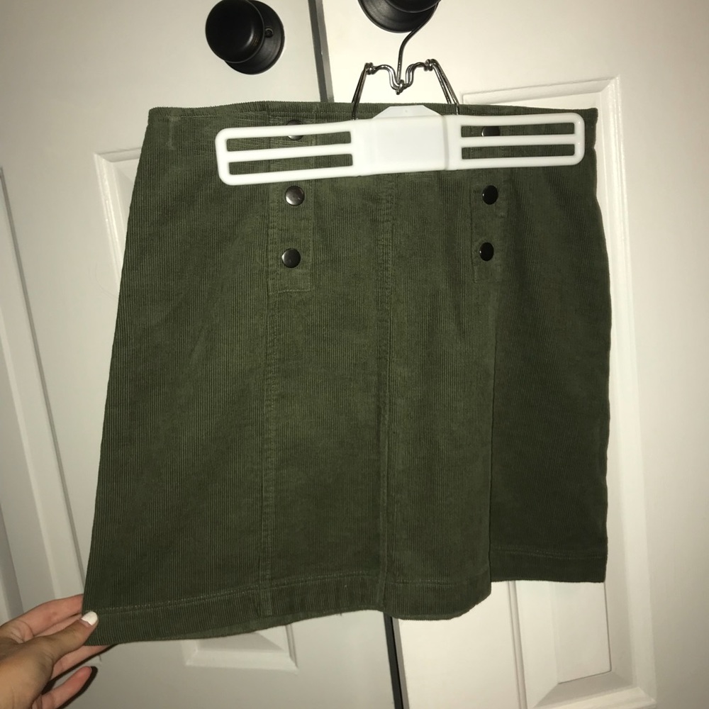 army green corduroy skirt